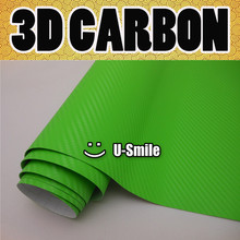 Pegatina 3D de fibra de carbono verde, textura de vinilo, lámina de película para coche, tamaño de envoltura: 1,52x30M/rollo 2024 - compra barato