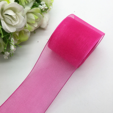 5 jardas/lote 1-1/2 "(38mm) rosa organza fita arco cabelo casamento decoração rendas artesanato 2024 - compre barato