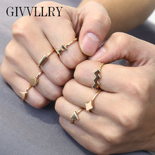 Free Shipping 7pcs/set Simple Geometric Rings for Women Minimalist Creative Knuckle Ring Set Friends Jewelry Gift 2024 - buy cheap