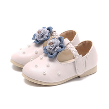 JGSHOWKITO-zapatos de princesa para niñas, calzado de cuero informal con flores y perlas, para boda 2024 - compra barato