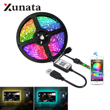 5050 RGB Tira CONDUZIDA 60 leds/m Fita Fita Flexível Iluminação de Tira do DIODO EMISSOR de Luz TV Fundo Com WiFi Mini bluetooth USB Controle 5V 2024 - compre barato