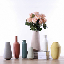 Matte Ribbed Ceramic Flower Vase Decorative Porcelain Floral Vase Table Top Centerpieces for Home Decor Living Room and Office 2024 - buy cheap
