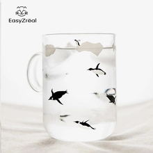 Пара прозрачных креативных свежих чашек с белым медведем пингвином красивые стеклянные чашки ручной работы с медведем пингвином подарок бесплатная доставка 2024 - купить недорого