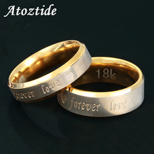 Обручальные кольца Atoztide, Романтические кольца с надписью Forever Love, для пар, брендовые, из нержавеющей стали, для любителей золота, обручальные ювелирные изделия 2024 - купить недорого