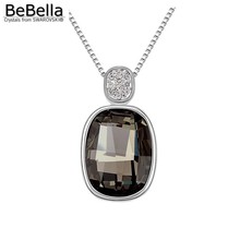 Bebella preto cristal gem pingente colar com cristais de swarovski jóias presente de aniversário para a menina feminino natal 2024 - compre barato