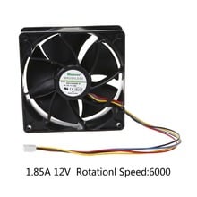 12038 12V 1.85A Dual Ball Bearing Brushless 4-Wire PWM Temperature Control Air Cooler Mining Machine V12E12BS1B5-07 2024 - buy cheap