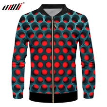 UJWI Man's Jacket Long Sleeve Funny  3D Printed Red Black Mesh Streetwear Plus Size 6XL Clothes Man Autumn Coat 2024 - buy cheap