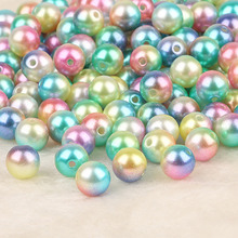 Cuentas de perlas de imitación de plástico ABS, redondas, sueltas, para collar, pulsera, fabricación de joyas, DIY, 4/6/8/10mm, 50-500 Uds. 2024 - compra barato