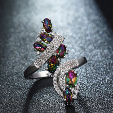 Цветные кольца с узлом из камня для женщин, ювелирное изделие с белым кристаллом, модное кольцо, аксессуары, кольцо Bague Femme Anillos Mujer O5H963-2 2024 - купить недорого