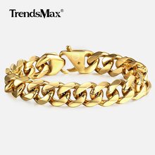 13mm Heavy Mens Bracelets 2019 Curb Cuban Link Chain 316L Stainless Steel Bracelets for Men Jewelry HHB505 2024 - buy cheap