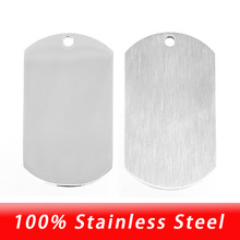 100% Stainless Steel 28x49mm Blank Dogtags For Men Metal Blank ID tags Charm Pendant 1 Side Mirror Polish 1 Side Brushed Polish 2024 - buy cheap