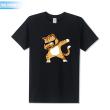 Perros divertidos y gatos Dab Pose viñetas de animales 3D impreso camisetas algodón hombres ropa 2019 verano Fashions camiseta de hip hop Top 2024 - compra barato