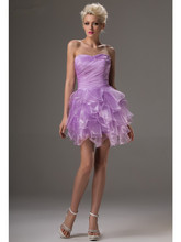 Lilac Elegant Cocktail Dresses A-line Sweetheart Short Mini Organza Sexy Plus Size Party Homecoming Dresses 2024 - buy cheap