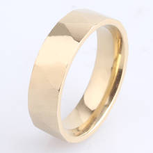 6mm gold color section thick version 316L Stainless Steel finger rings for men wholesale 2024 - buy cheap