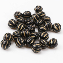 8mm 100pcs Black Color With gold Line Acrylic Round Spacer Ball Beads For Jewelry DIY Fishing Wholesale 2018 New KL52 2024 - buy cheap