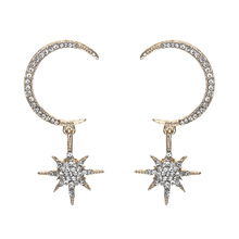 MissCyCy Fashion Rhinestone Moon and Star Earrings for Women Bohemian Stud Earrings Party Jewelry Gift 2024 - buy cheap