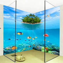 Самоклеящиеся Настенные обои для ванной, 3D подводная лодка, Мир моря, пейзаж, ванная комната, настенная наклейка, 3D 2024 - купить недорого