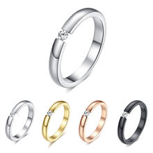 Anel de casamento austríaco, anel de aço inoxidável de zircônia cúbica austríaca, joias de cristal austríaco, três cores, tamanho total 2024 - compre barato