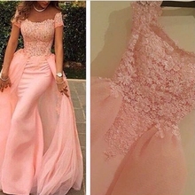 New Arrival Off the shoulder Pink Evening dresses Long Dubai Arabic evening gowns Pearls Beaded Formal dress robe de soiree 2024 - buy cheap