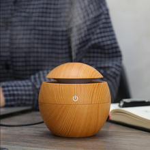 130ml Aroma Essential Oil Diffuser USB Ultrasonic Air Humidifier Mini with Wood Grain 7 Color LED Light for Office Home 2024 - buy cheap