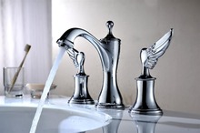 Free shipping chrome  clour 8" widespread bathroom lavatory sink faucet Mixer tap Wing handles 2024 - buy cheap