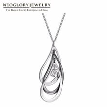 Collares largos de Zirconia cúbica Neoglory, colgantes de cobre para mujeres y niñas, regalos, joyería de marca Simple, nuevo diseño 2020 2024 - compra barato