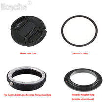 New 4 In1 Reverse Protection Camera Macro Lens Adapter Set For Canon 60D 750D 1200D 600D 700D 70D 100D Lens 58mm UV Filter 2024 - buy cheap