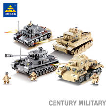 KAZI век военные строительные блоки 4 модели Танк Строительные кирпичи развивающие игрушки совместимы с известными брендами brinquedos 2024 - купить недорого