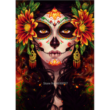 Full Square/round Drill 5D Diy Diamond Painting "Sugar Skull Beauty" 3D Diamond Embroidery Mosaic Rhinestone Wall Decor 2024 - buy cheap