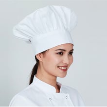Gorro de chef para hombre y mujer, gorro de trabajo para Chef, café, restaurante, barbacoa, liso a cuadros 2024 - compra barato