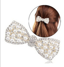 Cheap New Cute Bow Crystal Hair Pin Pearl Barrettes Hair Clip Hairpin Headwear for Women Fashion Hair Jewelry Accessories 2024 - buy cheap