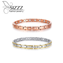 SIZZZ Stainless steel rose gold magnet sleek minimalist gold bracelet&bangles for women 2024 - buy cheap