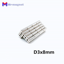 2000Pcs 3 x 8 mm Neodymium Magnet N35 3*8 D3x8 Small Round Mini Strong Super Powerful Magnetic Magnets Disc For Craft 3x8 Dia3x8 2024 - buy cheap