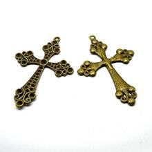 RONGQING 2018 New 10pcs/lot Crosses 75x54mm Religion DIY Necklace Charms Hollow Pendant accessories Jewelry 2024 - buy cheap