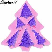 10 PÇS/SET 6 Buracos Árvore de Natal Molde de Silicone Bolo Decoração Fondant Gumpaste ferramenta biscoitos Molde de Silicone 3D Ferramentas de Doces M829 2024 - compre barato