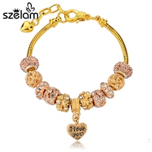 Szelam bajo 2019 joyería de moda oro Cadena de serpiente de Color amor colgante de corazón pulsera mujeres DIY joyería SBR140696 2024 - compra barato