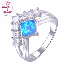 ZHE FAN Pink White Blue Fire Opal Rings Women AAA CZ Cubic Zirconia Female Queen Party Engagement Wedding Ring Fashion Jewelry 2024 - buy cheap