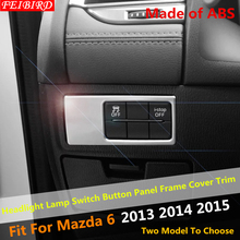 ABS Pearl Chrome Headlight Lamp Switch Button Panel Frame Cover Trim Interior For Mazda 6 2013 2014 2015 2024 - buy cheap