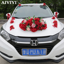 Guirnalda de flores artificiales de seda, decoración de flor falsa para coche de boda, Navidad, 1 Juego 2024 - compra barato