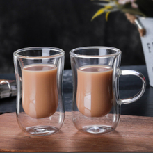 80ml European Double Coffee Mug Heat-resistant Double Glass Cappuccino Cup Milk Cup Juice Cup New Cafe Office 2024 - buy cheap