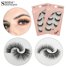 SHIDISHANGPIN 4 Pairs mink eyelashes natural long false eyelashes dramatic faux eye lashes for makeup mink cilios maquillaje 2024 - buy cheap