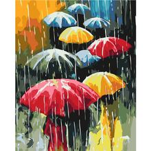 DIY PBN Rainy Day Arcylic Painting By Numbers On Canvas Framed Wall Pictures Art For Living Room Home Decoration 2024 - buy cheap