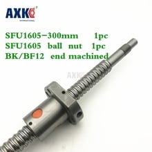 SFU1605 300mm Ball Screw Rolled C7 ballscrew SFU1605 L 300mm with one 1605 flange single ball nut BK/BF12 machined for CNC parts 2024 - buy cheap