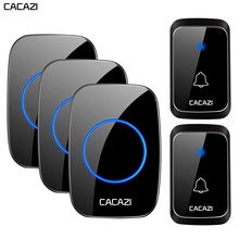 CACAZI Waterproof Wireless Doorbell 300M Remote 2 Battery Button 3 Receiver Home Door Calling Bell US EU AU Plug 58 Chimes 2024 - buy cheap