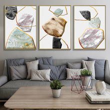 Abstract Marble Posters And Geometric Lines Canvas Painting Nordic Minimalist Wall Art Picture For Living Room Home Decoration 2024 - buy cheap