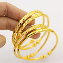 Pulsera africana de Color dorado para mujer, brazalete ajustable a la moda, pulsera nupcial para boda, joyería 2024 - compra barato