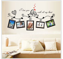 vinyl photo frame family quotes wall stickers living room decor  home decals art posters adesivos de paredes 2024 - buy cheap