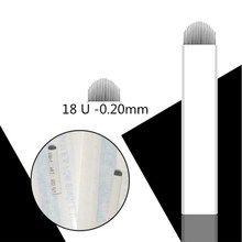 300Pcs 0.20mm 18U Permanent Makeup Eyebrow Tatoo Blade Microblading Needles For 3D Embroidery Manual Tattoo Pens 2024 - buy cheap