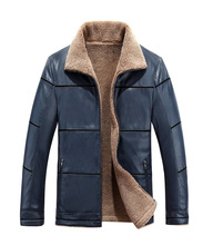 Moda 2017 chaqueta de cuero de invierno para hombre, abrigo de piel sintética, abrigo militar de lujo de moda, abrigo largo grueso de abrigo, gabardina, chaqueta de gamuza 2024 - compra barato