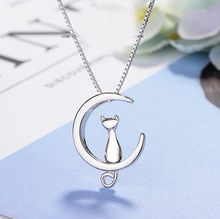Bohemian Vintage Silver Color  Moon Cat Necklaces For Women Lady Jewelry Long Choker Necklace Christmas Gift 2024 - buy cheap